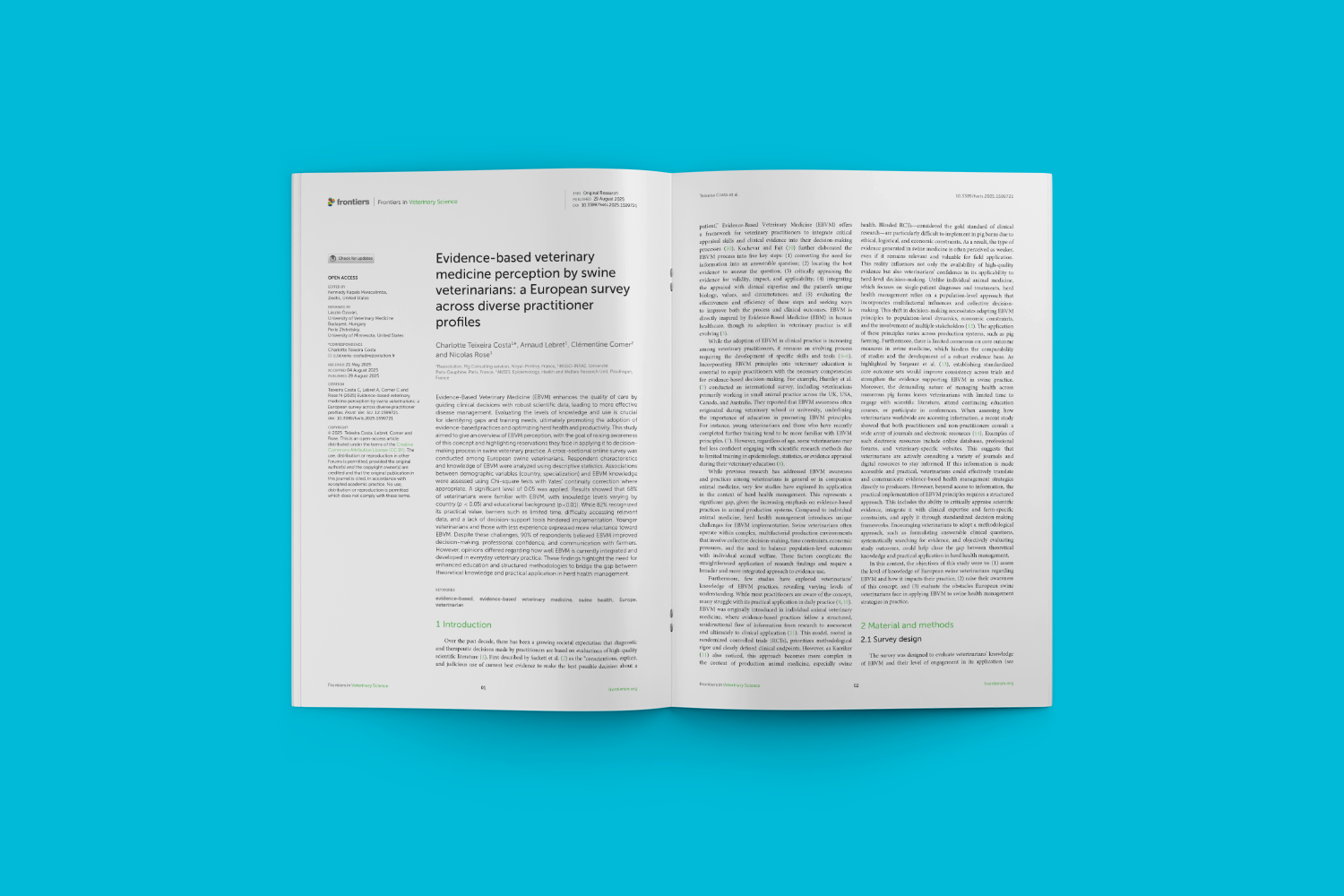 Evidence-based veterinary medicine perception among European swine veterinarians